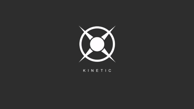 Minimalist Kinetic Logo Dark Grey Aesthetic PC Desktop Wallpaper
