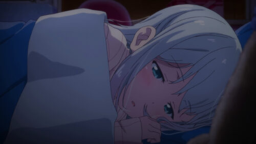 Beautiful Anime Girl Sleeping with Silver Hair 4K Wallpaper