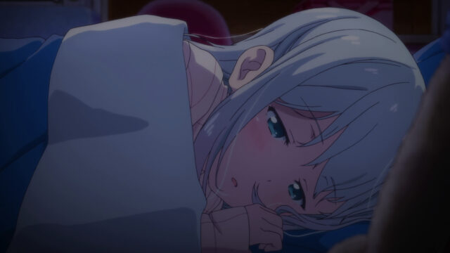 Beautiful Anime Girl Sleeping with Silver Hair 4K Wallpaper