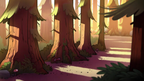 Enchanted Forest Sunlight Through Trees Anime Style 4K Desktop Wallpaper