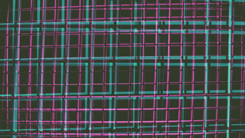 Abstract Neon Grid Pattern with Magenta and Cyan Lines Desktop Wallpaper