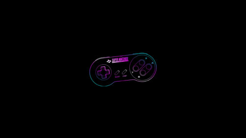 Minimalist Neon Super Nintendo Controller Gaming 4K Desktop Wallpaper