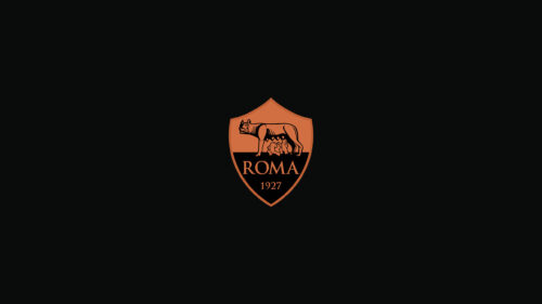 AS Roma Minimalist Logo on Solid Black Background 4K Wallpaper