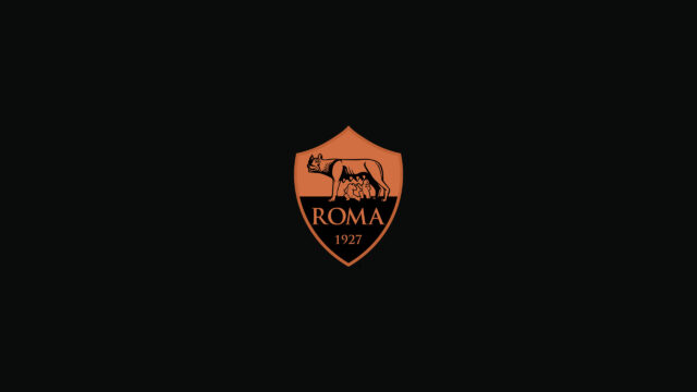 AS Roma Minimalist Logo on Solid Black Background 4K Wallpaper