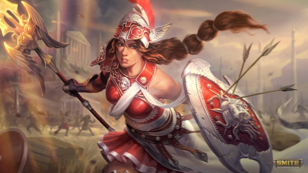 Bellona Goddess of War Smite Battleground of the Gods 4K PC Wallpaper
