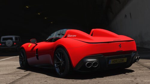 Ferrari Monza SP2 Red Sports Car Rear View Desktop Wallpaper