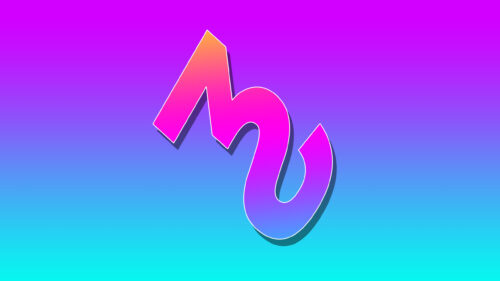 Abstract Neon Gradient Letter M Symbol Digital Art Desktop Wallpaper