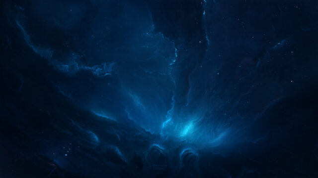 Abstract Deep Blue Space Nebula Galaxy HD Desktop Wallpaper