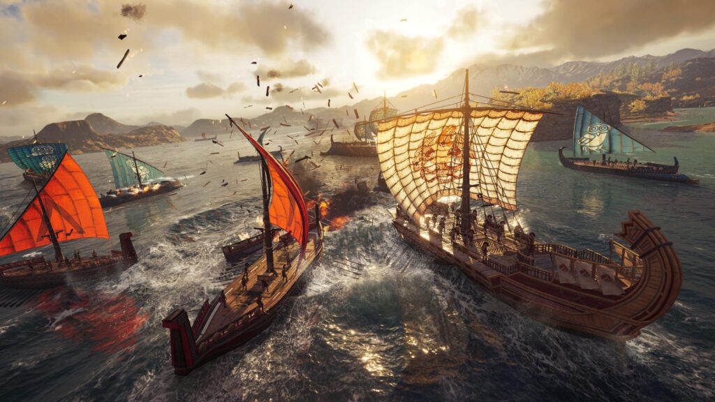 Epic Ancient Greek Naval Battle in Assassin's Creed Odyssey PC Wallpaper
