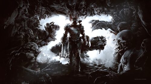 Doom Slayer Surrounded by Hordes of Demons 4K Desktop Wallpaper