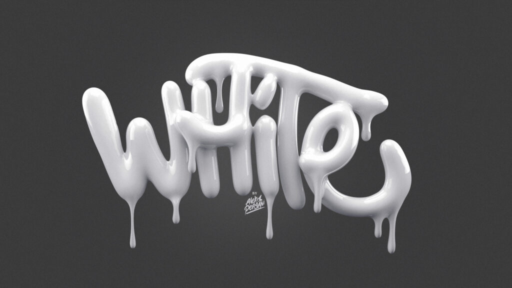 White Liquid 3D Typography Artistic Lettering 4K Desktop Wallpaper