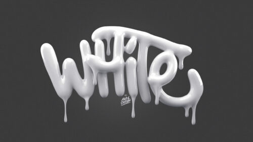 White Liquid 3D Typography Artistic Lettering 4K Desktop Wallpaper