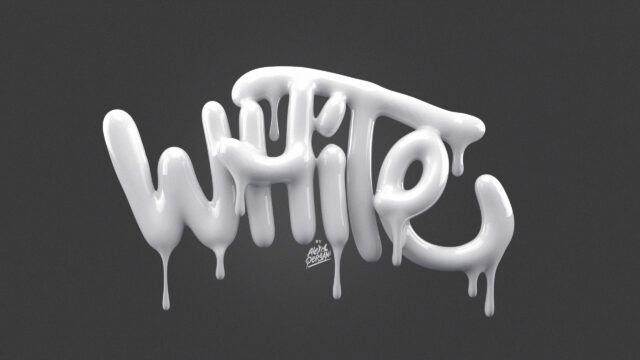 White Liquid 3D Typography Artistic Lettering 4K Desktop Wallpaper