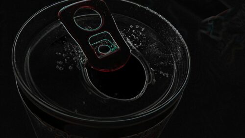 Abstract Macro Shot of an Open Beverage Can in Neon Outline Style 4K Wallpaper