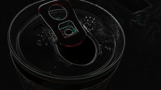 Abstract Macro Shot of an Open Beverage Can in Neon Outline Style 4K Wallpaper