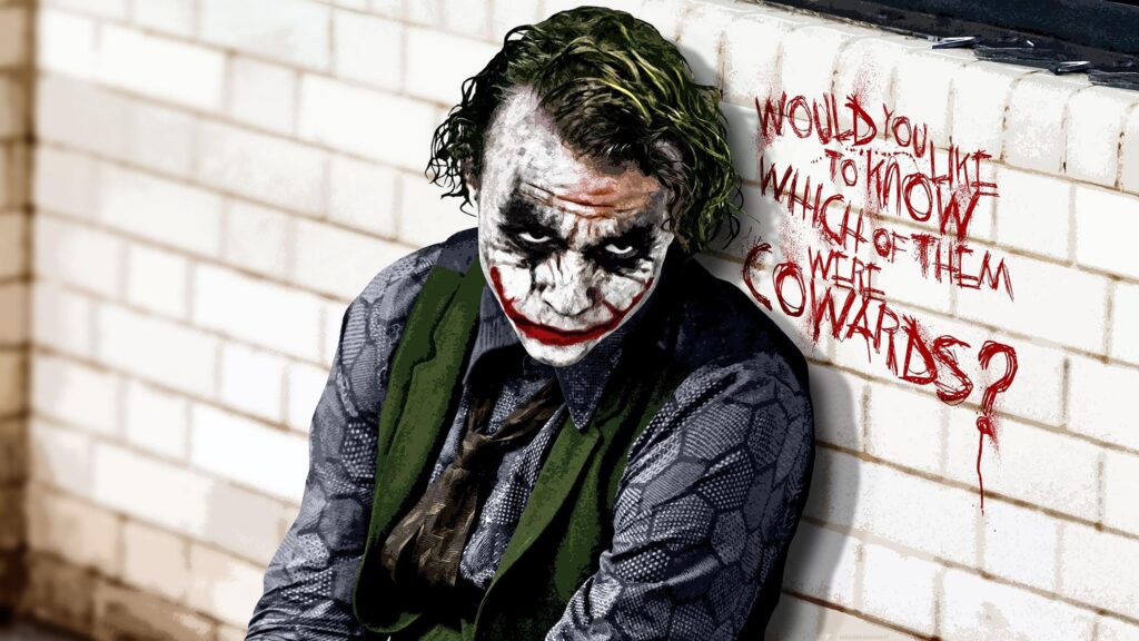 Heath Ledger Joker Dark Atmosphere Graffiti Wallpaper 4K Desktop Wallpaper