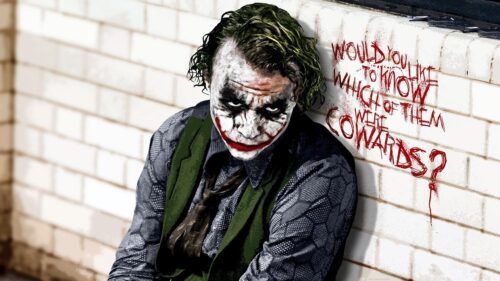 Heath Ledger Joker Dark Atmosphere Graffiti Wallpaper 4K Desktop Wallpaper