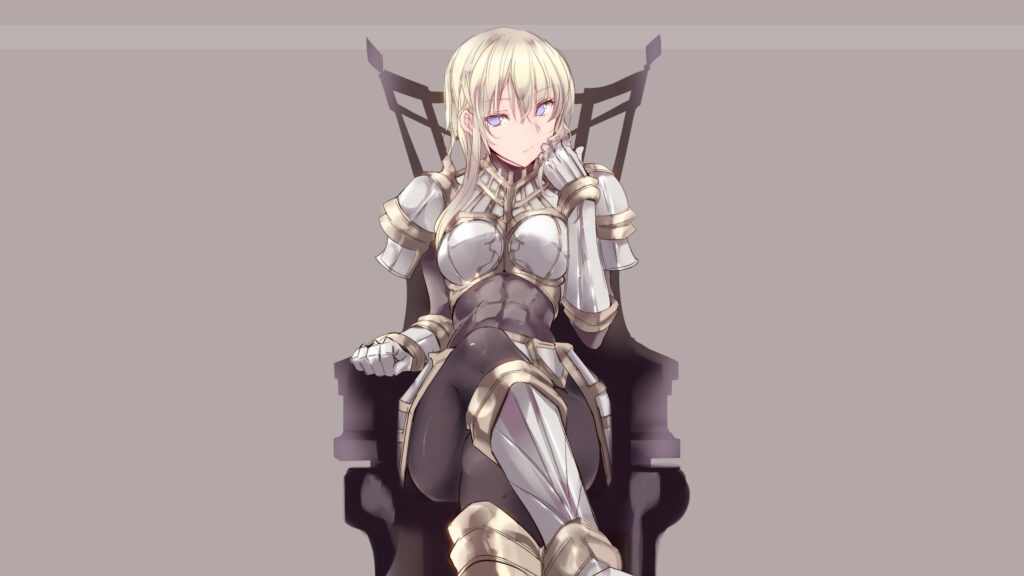 Anime Warrior Princess Sitting on Throne High Resolution PC Wallpaper