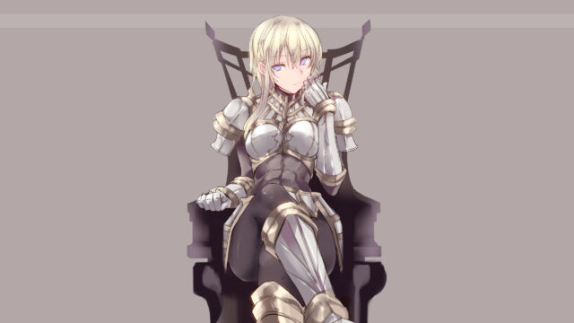 Anime Warrior Princess Sitting on Throne High Resolution PC Wallpaper