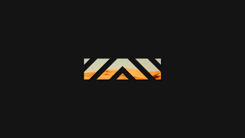 Minimalist Geometric Desert Landscape Logo Design PC Wallpaper