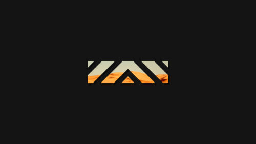 Minimalist Geometric Desert Landscape Logo Design PC Wallpaper