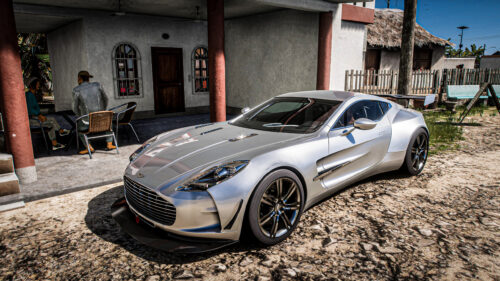 Stunning Silver Aston Martin One-77 Sports Car 4K Desktop Wallpaper