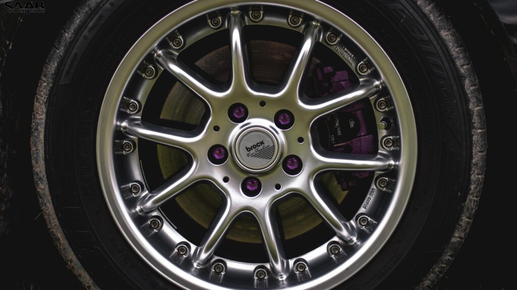 Shiny Brock Car Fashion Alloy Rim with Purple Accents Desktop Wallpaper