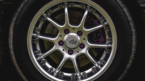 Shiny Brock Car Fashion Alloy Rim with Purple Accents Desktop Wallpaper