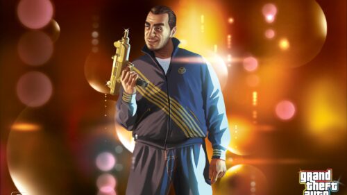 Grand Theft Auto Gay Tony Prince Gold Weapon Desktop Wallpaper