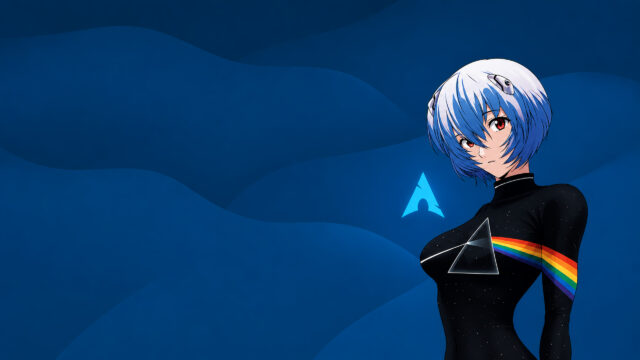 Rei Ayanami Arch Linux Pink Floyd Aesthetic 4K PC Wallpaper