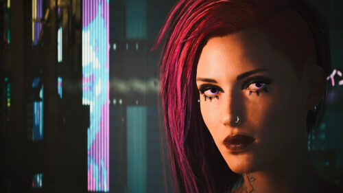 Cyberpunk Girl with Neon Pink Hair Cinematic Portrait PC Wallpaper