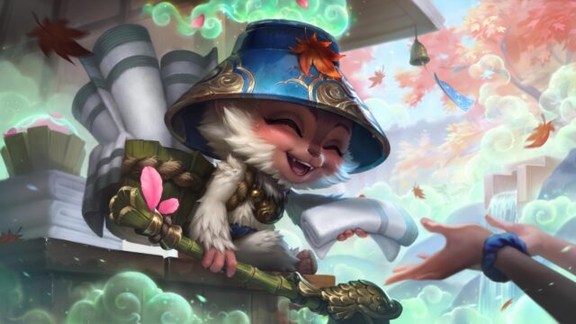 Cute Teemo Spirit Blossom League of Legends 4K Desktop Wallpaper