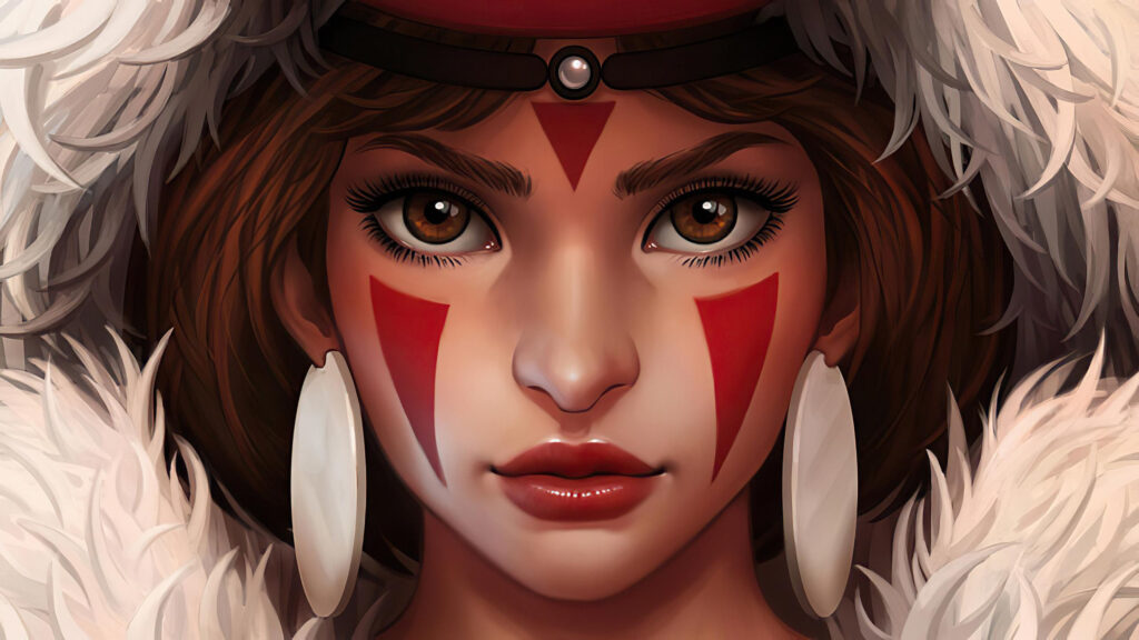 Princess Mononoke Digital Art Portrait High Resolution PC Wallpaper