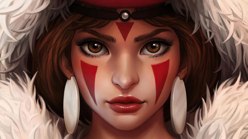 Princess Mononoke Digital Art Portrait High Resolution PC Wallpaper