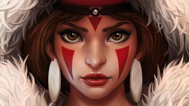 Princess Mononoke Digital Art Portrait High Resolution PC Wallpaper
