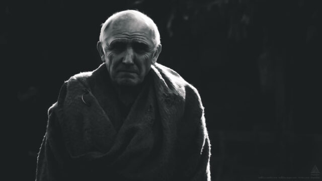 High Contrast Portrait of Aemond Targaryen's Mentor Maester Orwyle 4K Desktop Wallpaper
