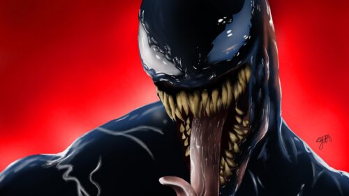 Venom Marvel Cinematic Symbiote Close Up 4K Desktop Wallpaper