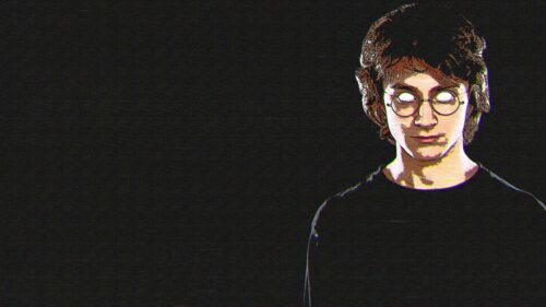 Harry Potter Glitch Art Aesthetic Minimalist 4K PC Wallpaper