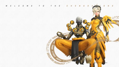 Chengdu Hunters Overwatch Zenyatta and Mercy 4K PC Wallpaper