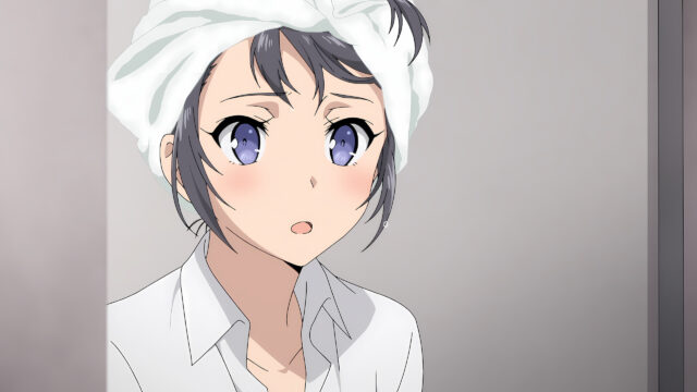 Anime Girl with Towel on Head Portrait 4K Desktop Wallpaper