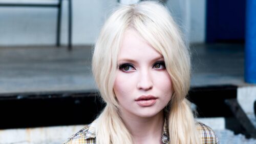 Stunning Portrait of Emily Browning with Blonde Hair Desktop Wallpaper