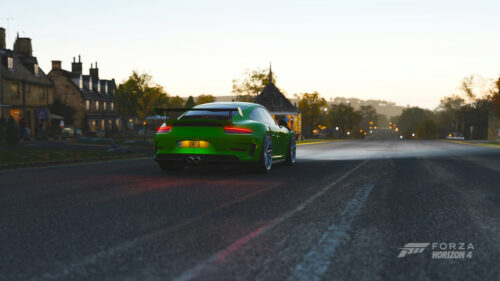 Bright Green Porsche 911 GT3 RS in Forza Horizon 4 PC Wallpaper