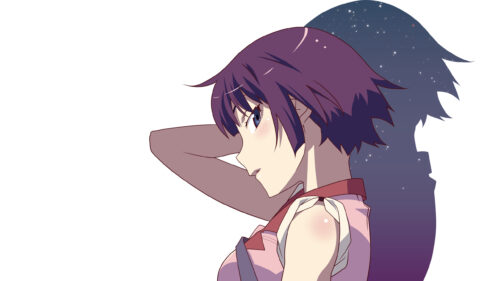 Senjougahara Hitagi Anime Girl Minimalist Art 4K Desktop Wallpaper