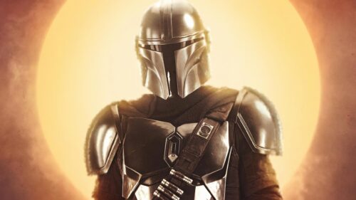 The Mandalorian Cinematic Helmet Portrait 4K Desktop Wallpaper