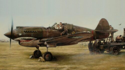 Flying Tigers P-40 Warhawk Ground Crew Maintenance 4K Desktop Wallpaper