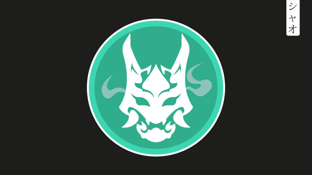 Minimalist Xiao Genshin Impact Yaksha Mask Turquoise Icon 4K Desktop Wallpaper