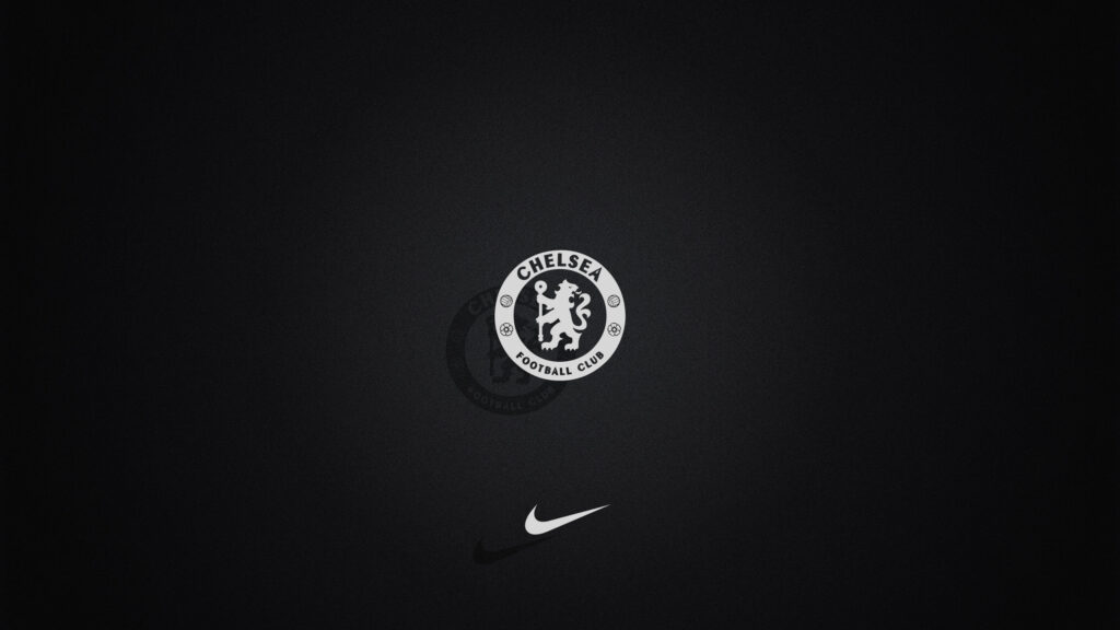 Minimalist Chelsea FC Logo with Nike Swoosh Black PC Wallpaper