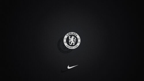 Minimalist Chelsea FC Logo with Nike Swoosh Black PC Wallpaper