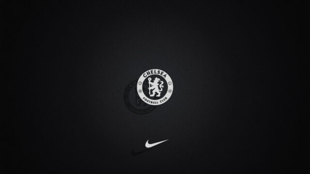 Minimalist Chelsea FC Logo with Nike Swoosh Black PC Wallpaper