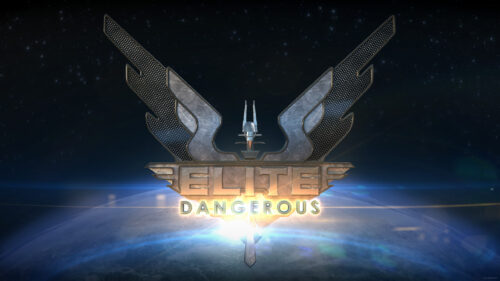 Elite Dangerous Game Logo Over Planet Earth 4K Desktop Wallpaper
